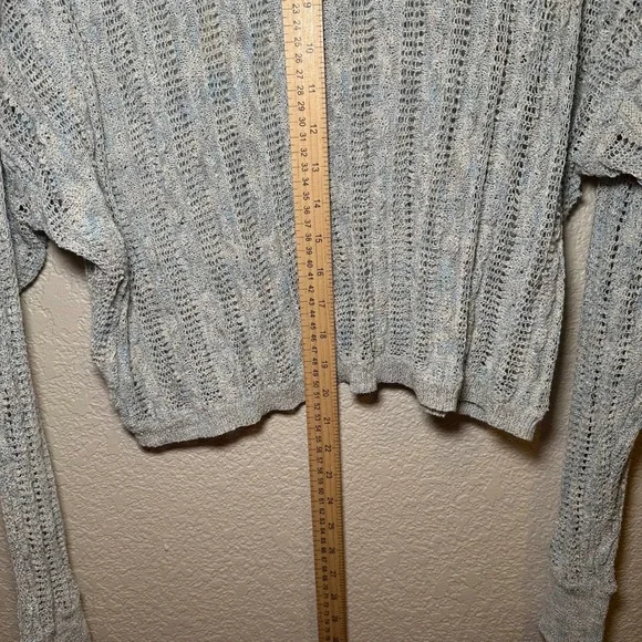 Natural Life Women XL Sweater Chunky Open Knit Sheer Shimmer Crop Festival Boho - Picture 5 of 6